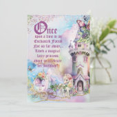Enchanted Fairy Unicorn Forest Party Invitation Kaart (Staand voorkant)