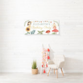 Enchanted Fairy Verjaardag Paddestoel Woodland Spandoek (Insitu)