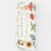 Enchanted Fairy Verjaardag Paddestoel Woodland Spandoek (Verticaal)