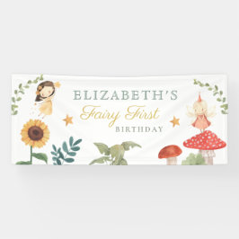 Enchanted Fairy Verjaardag Paddestoel Woodland Spandoek