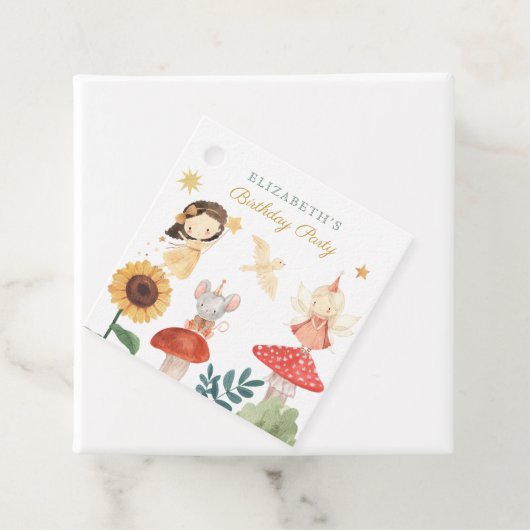 Enchanted Fairy Verjaardagspaddenstoel Bedankjes Labels (In situ)