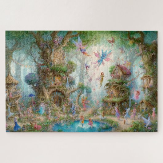 Enchanted Fairy Village Whimsical Fantasy Legpuzzel (Horizontaal)