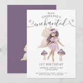 Enchanted Fairy Waterverf 1e verjaardag Kaart (Voorkant / Achterkant)