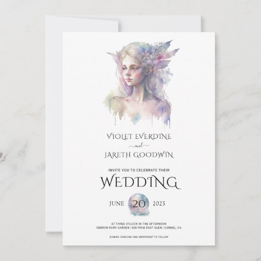 Enchanted Fairy Woodland Wedding Invitation Kaart (Voorkant)