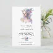 Enchanted Fairy Woodland Wedding Invitation Kaart (Staand voorkant)