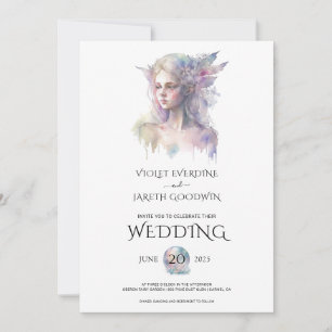 Enchanted Fairy Woodland Wedding Invitation Kaart