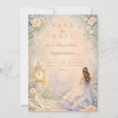 Enchanted Fairytale Garden Quinceañera Save The Date (Voorkant)