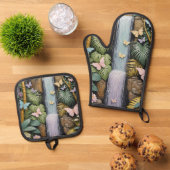 Enchanted Falls Oasis Ovenwant & Pannenlap Set (Top down)