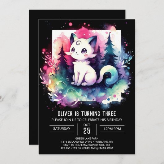 Enchanted Fantasy Cat Kaart (Voorkant / Achterkant)