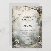 Enchanted Fantasy Forest Mist Wedding Kaart (Voorkant / Achterkant)