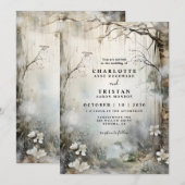Enchanted Fantasy Forest Mist Wedding Kaart (Voorkant / Achterkant)