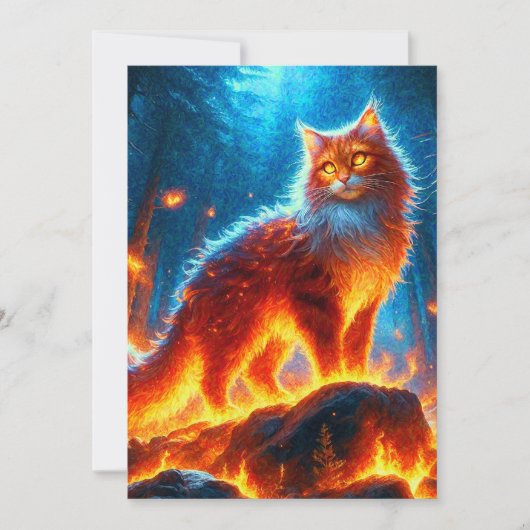 Enchanted Fire Feline Kaart (Voorkant)