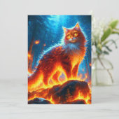 Enchanted Fire Feline Kaart (Staand voorkant)