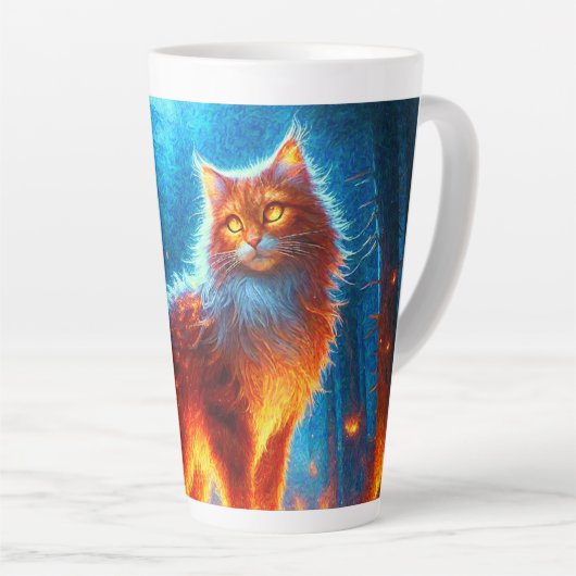 Enchanted Fire Feline Latte Mok (Rechterhoek)