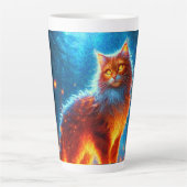 Enchanted Fire Feline Latte Mok (Voorkant)