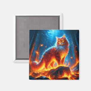 Enchanted Fire Feline Magneet