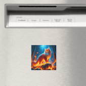 Enchanted Fire Feline Magneet (Insitu (Vaatwasser))
