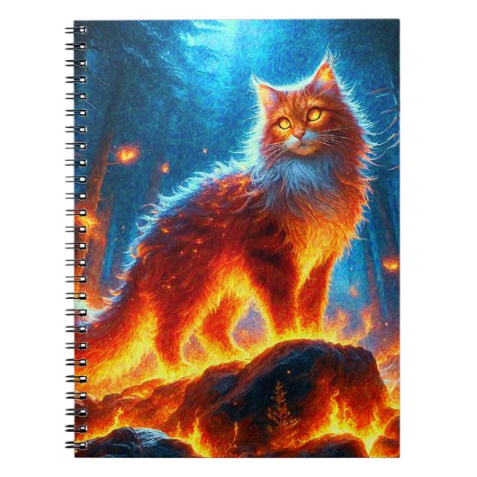 Enchanted Fire Feline Notitieboek (Voorkant)