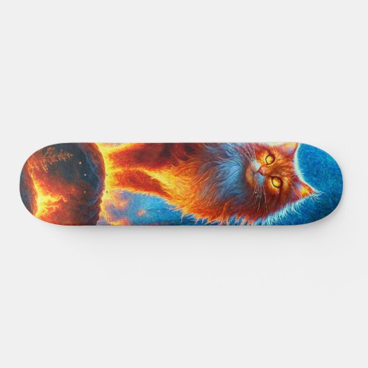 Enchanted Fire Feline Persoonlijk Skateboard (Horizontaal)