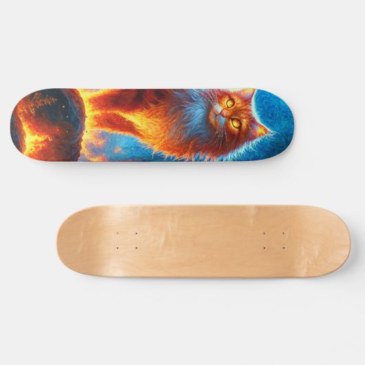Enchanted Fire Feline Persoonlijk Skateboard (Horizontaal)