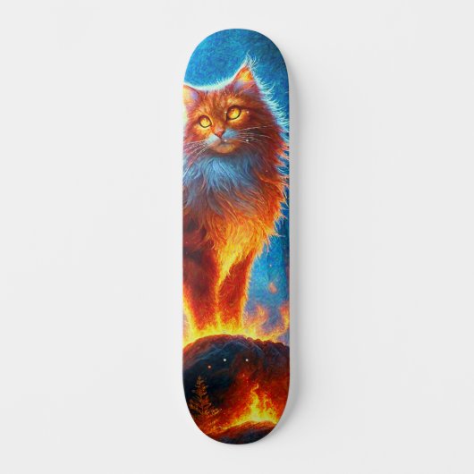 Enchanted Fire Feline Persoonlijk Skateboard (Voorkant)