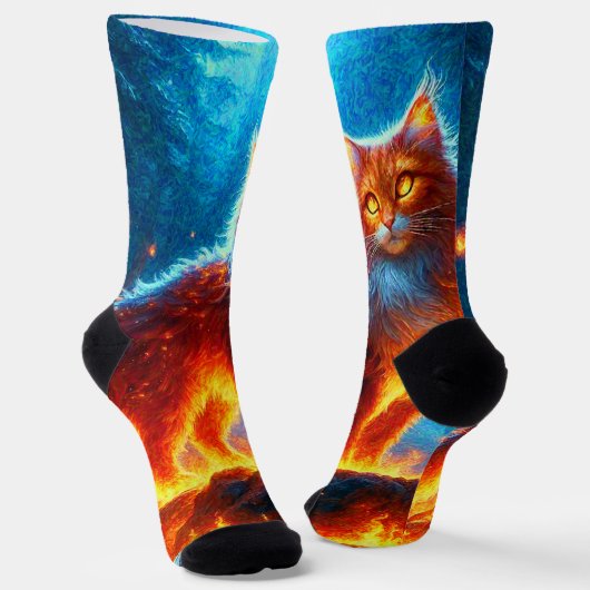 Enchanted Fire Feline Sokken (Gebogen)