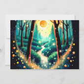 Enchanted Fireflies Bossen Baby shower Kaart (Achterkant)