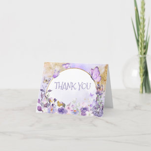 Enchanted Floral Butterfly Baby shower Bedankkaart
