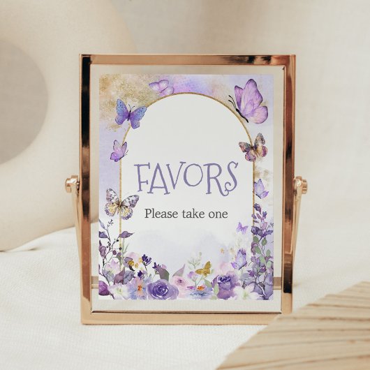 Enchanted Floral Butterfly Baby shower Favors Poster