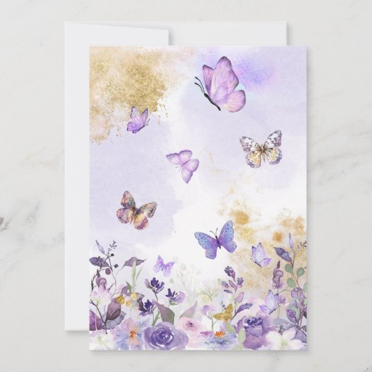 Enchanted Floral Butterfly Baby shower Kaart (Achterkant)