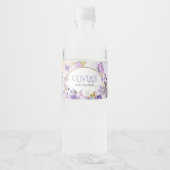Enchanted Floral Butterfly Baby shower Waterfles Etiket (Voorkant)