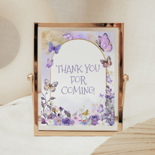 Enchanted Floral Butterfly Bedankt voor uw komst Poster