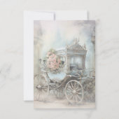 Enchanted Floral Carriage Fairytale Wedding Mail RSVP Kaartje (Achterkant)