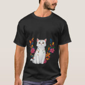 Enchanted Floral Cat T-shirt (Voorkant)