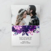 Enchanted Floral Custom Wedding Photo Dank u Kaart (Binnen)