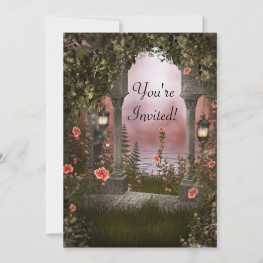 Enchanted Floral Garden Event Invite Kaart (Voorkant)