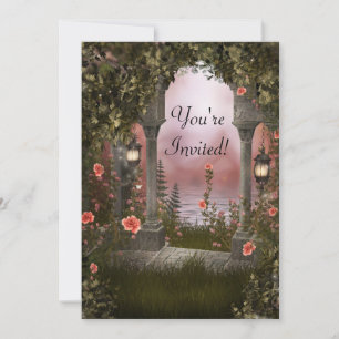 Enchanted Floral Garden Event Invite Kaart