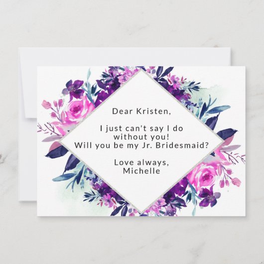 Enchanted Floral Jr. Bridesmaid proposal Kaart (Achterkant)