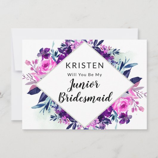 Enchanted Floral Jr. Bridesmaid proposal Kaart (Voorkant)