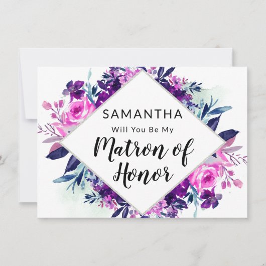 Enchanted Floral Matron of Honor proposal Kaart (Voorkant)