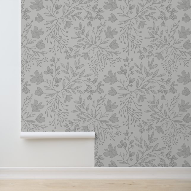 Enchanted Floral Meadow Dreams L5 Grijs Wit Behang (Applicatie)