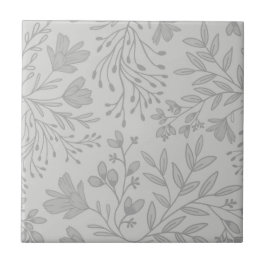 Enchanted Floral Meadow Dreams L5 Grijs Wit Tegeltje