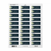 Enchanted Floral Midnight Blue Flowers Wedding Etiket (Full Sheet)