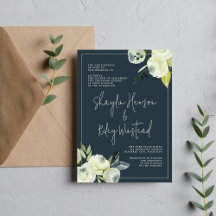 Enchanted Floral Midnight Blue Flowers Wedding