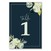 Enchanted Floral Midnight Blue Wedding Kaart (Voorkant)
