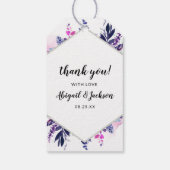 Enchanted Floral Paarse bruiloft gunst dank u Cadeaulabel (Achterkant)