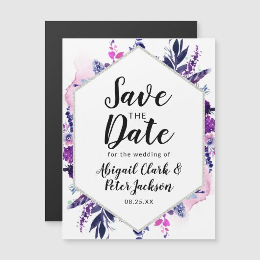 Enchanted Floral Save the Date Magnetische Kaart Magnetische Uitnodiging (Voorkant / Achterkant)