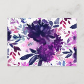 Enchanted Floral Violet Zilver Bruiloft Routebesch Informatiekaartje (Achterkant)