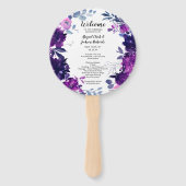 Enchanted Floral Wreath Huwelijksceremonie Program Handwaaier (Voorkant)