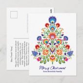 Enchanted Florals: Een Yuletide Tapestry van Folkl Briefkaart (Voorkant / Achterkant)